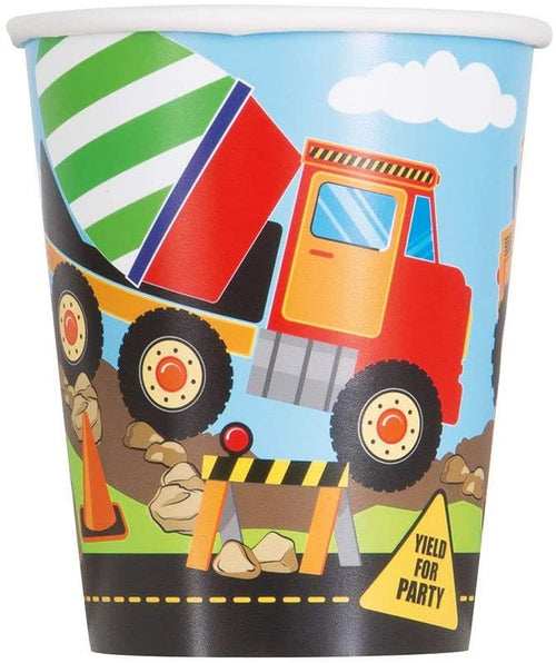 9oz Construction Truck Birthday Party Cups (8ct)