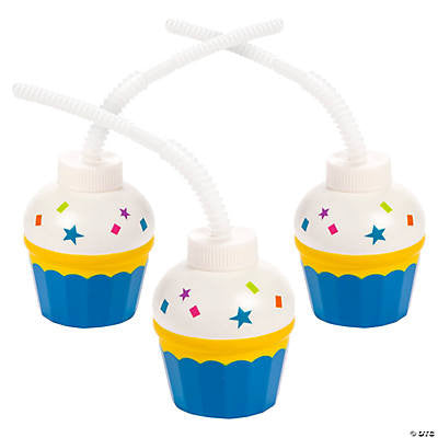 Cupcake Cup With Straw 1ct