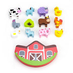 Wooden Farm Balancing Playset