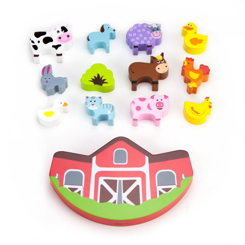 Wooden Farm Balancing Playset