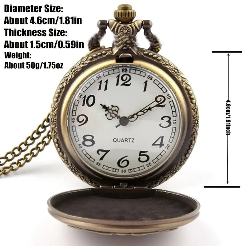 Retro Style Train  Pocket Watch