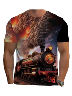 Vintage Steam Train Design Shirt Size 5-6