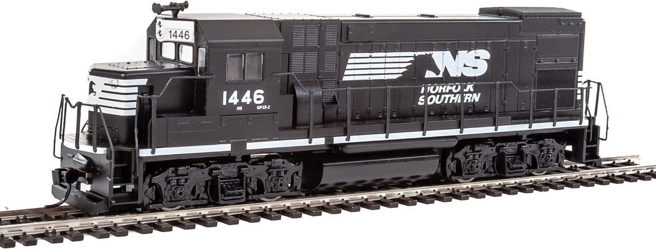 EMD GP15-1 - Standard DC -- Norfolk Southern (black, white)