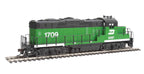 EMD GP9M - Standard DC -- Burlington Northern #1709 (green, white)