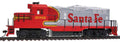 EMD GP9M - Standard DC -- Santa Fe #2092 (Warbonnet; red, silver)