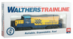 EMD GP9M - Standard DC -- Ontario Northland #1600 (yellow, blue; Chevrons Logo)