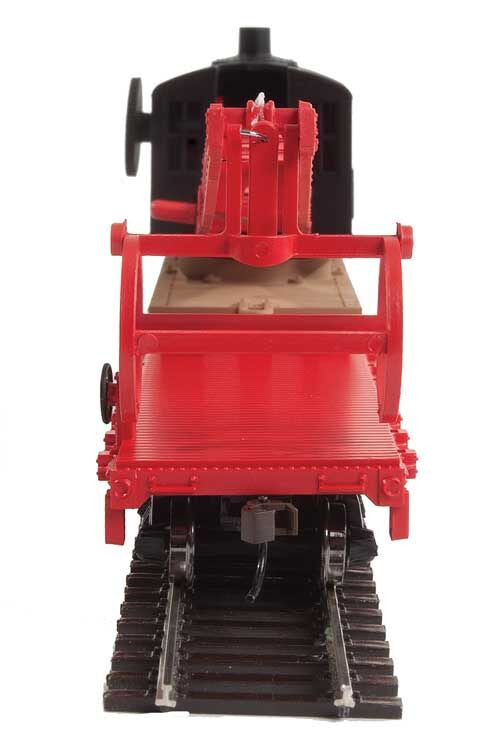 Flatcar with Logging Crane - Ready to Run -- Canadian Pacific (red, black; Multimark Logo)