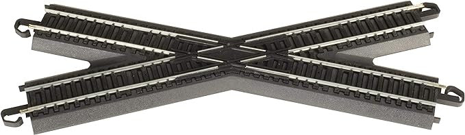  Bachmann Trains - Snap-Fit E-Z TRACK 30 DEGREE CROSSING (1/card - STEEL ALLOY Rail With Black Roadbed - HO Scale Medium