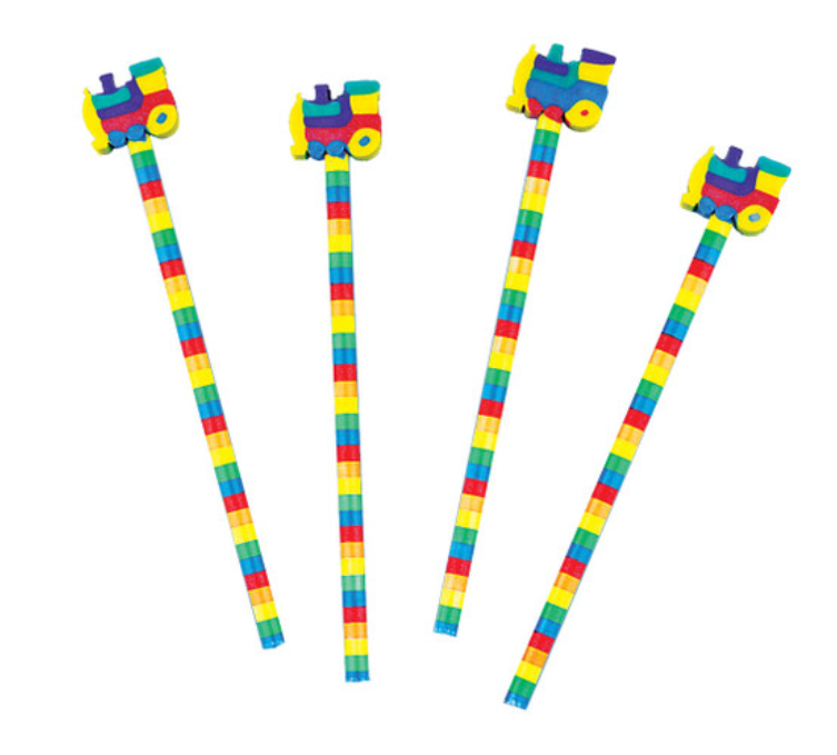 Rainbow Pencil With Train Eraser 1ct
