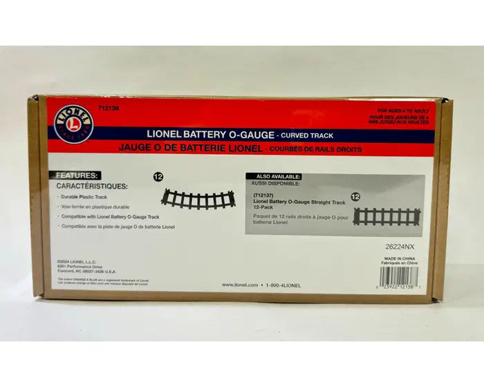 Lionel 712138 Battery Operated O-Gauge Curve Track (12 pcs)