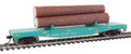 Log Dump Car with 3 Logs - Ready to Run -- Union Pacific 14972 (MOW Scheme; green, yellow Conspicuity Marks)
