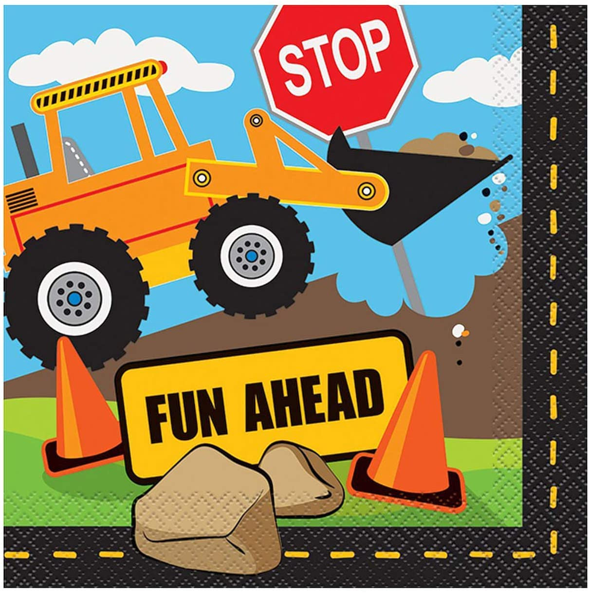  Construction Truck Birthday Party Luncheon Napkins (16ct)