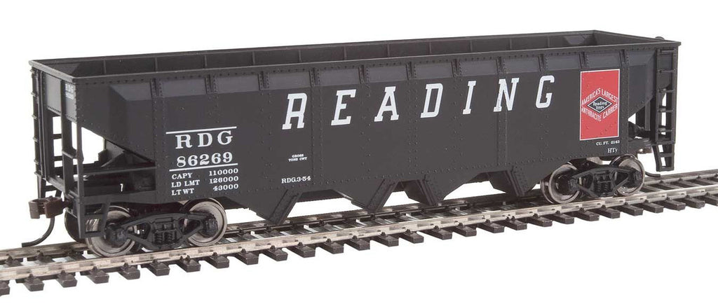 Offset Hopper - Ready to Run -- Reading (black, red; Large Lettering, Anthracite Logo)