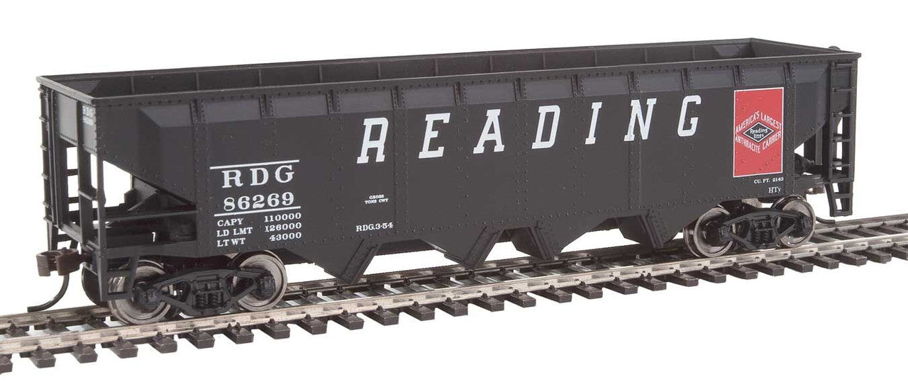 Offset Hopper - Ready to Run -- Reading (black, red; Large Lettering, Anthracite Logo)