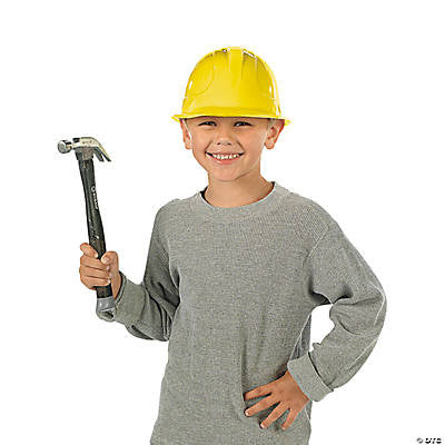  Yellow Plastic Construction Hats 12ct