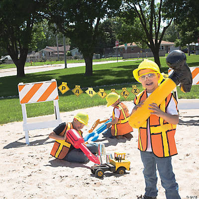  Yellow Plastic Construction Hats 12ct
