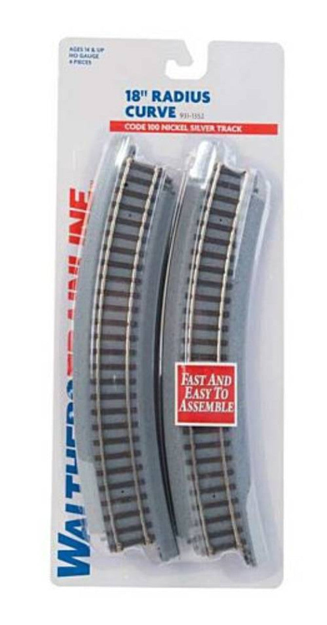 Power-Loc Track(TM) -- 18" 45.7cm Radius Curve pkg(4)