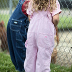 Key Pink Stripe Toddler  Bib Overall 4T