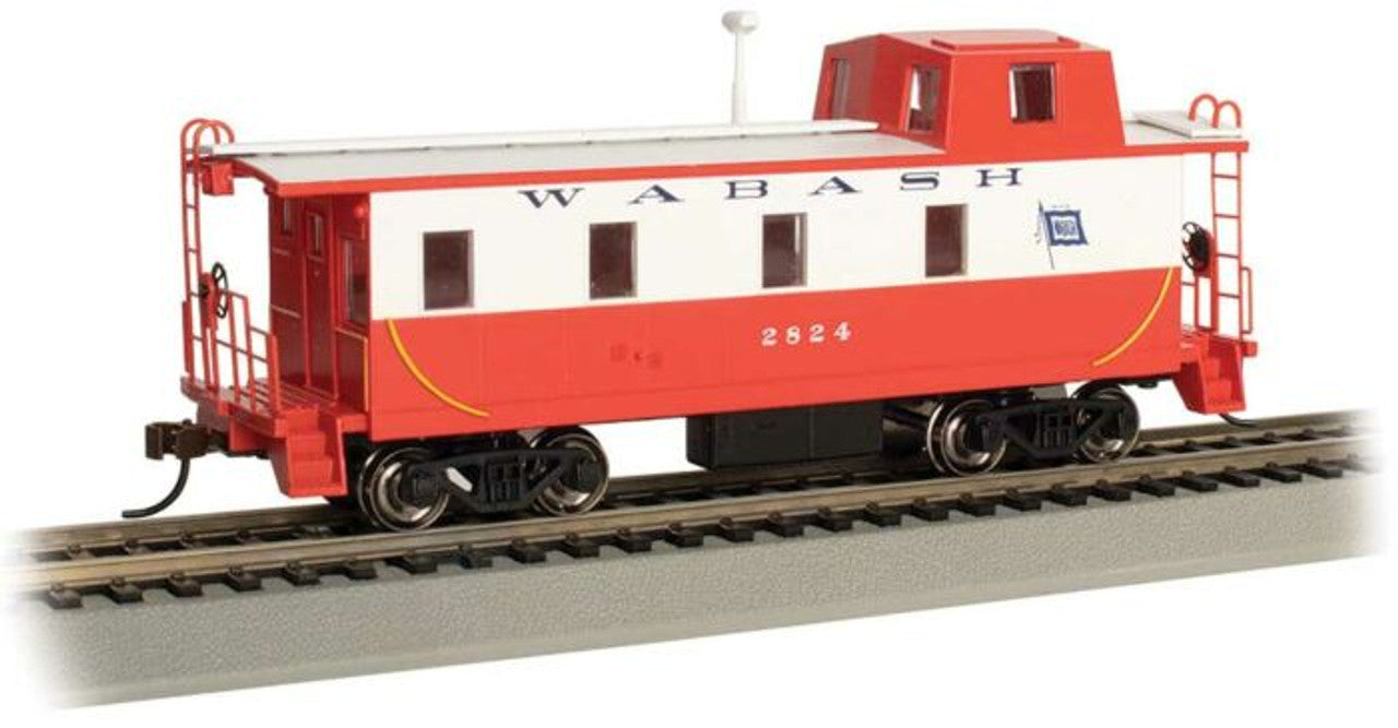 Slanted Offset-Cupola Caboose - Ready to Run -- Wabash #2824 (white, red)