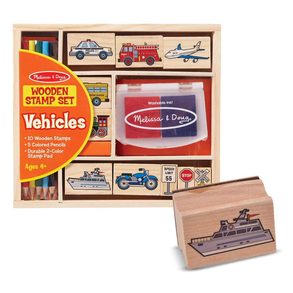 Wooden Vehicles Stamp Set