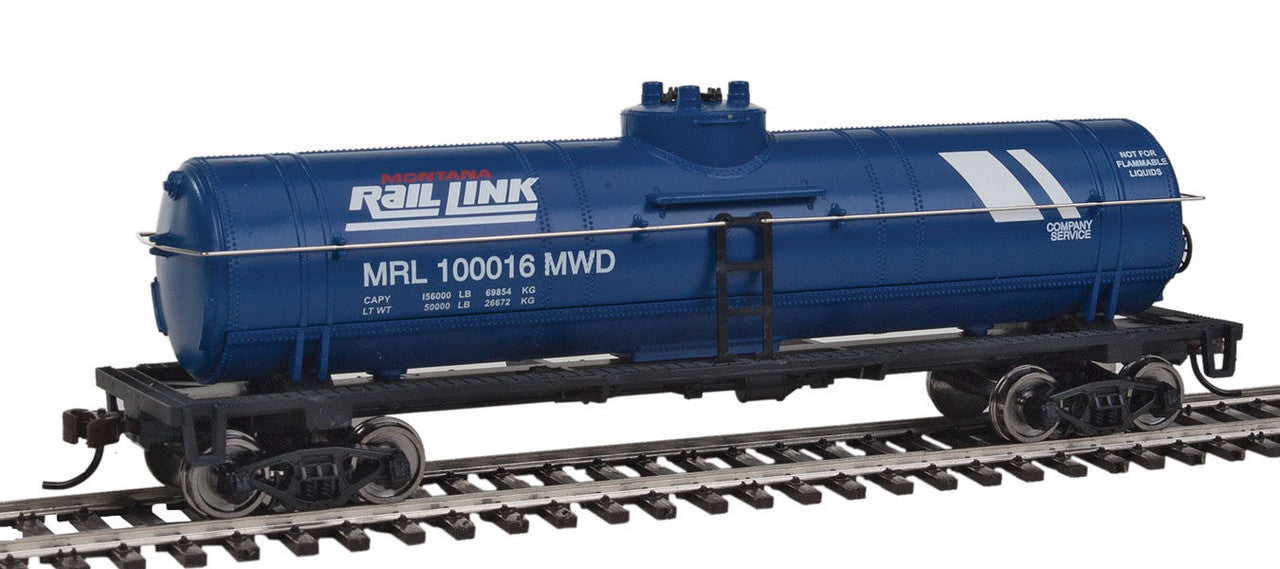 Tank Car - Ready to Run -- Montana Rail Link (blue, white)
