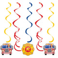 Fire Truck Swirl Decorations 30 per case